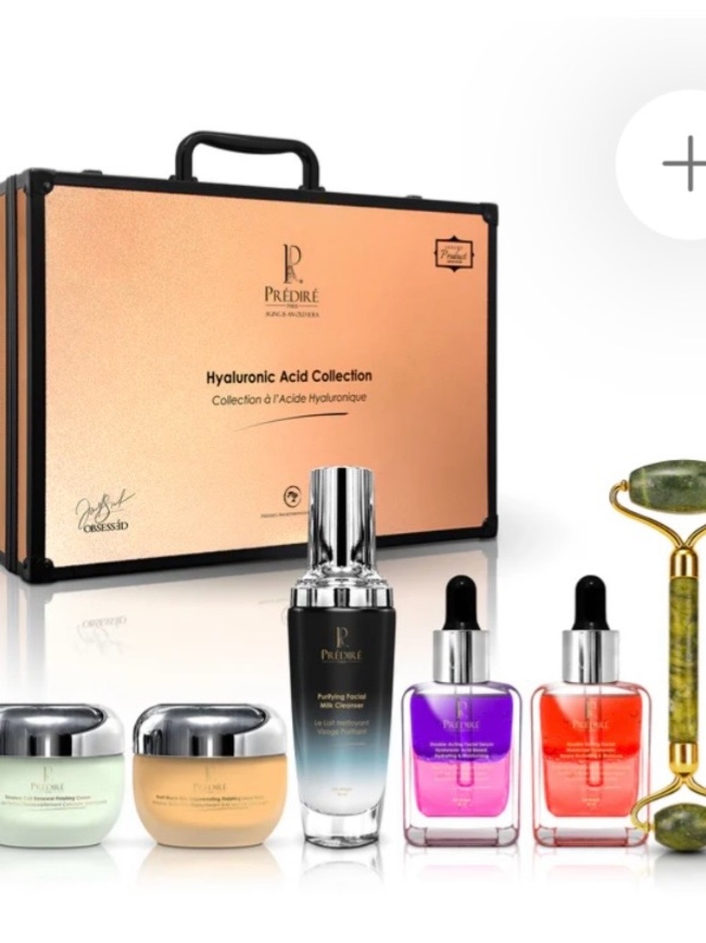Hyaluronic Acid Skincare Set - Rose Gold & Multicolor